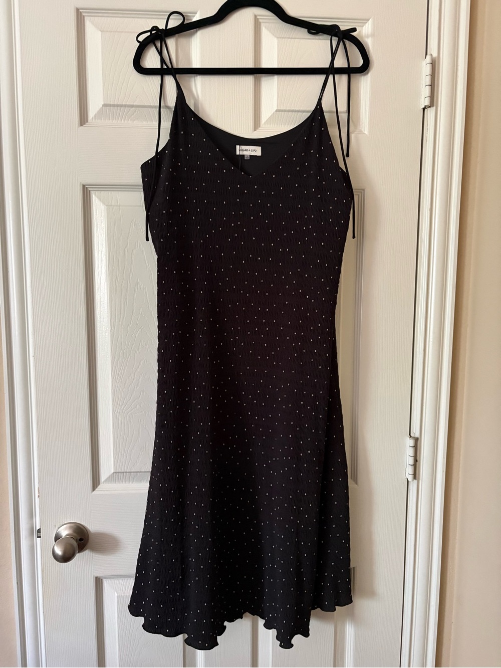 Sugar Lips V-Neck Black Slip Dress